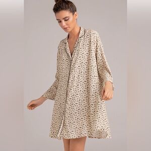 Eberjey Cream Patterned Women's Robe